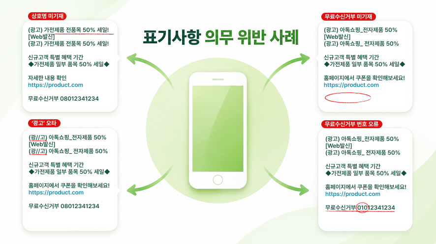 광고 문자 필수 표기사례 위반